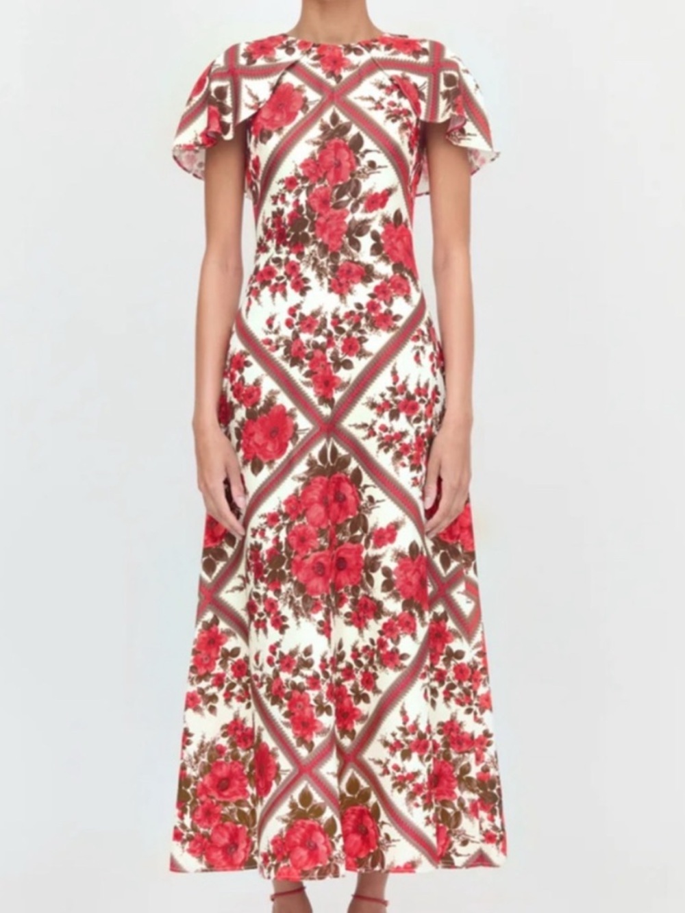 HILL HOUSE Davina floral flutter sleeve dress sold out